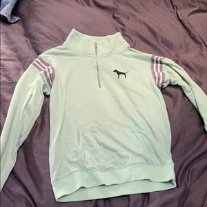 VS Pink Limited Edition Mint Green Quarter Zip